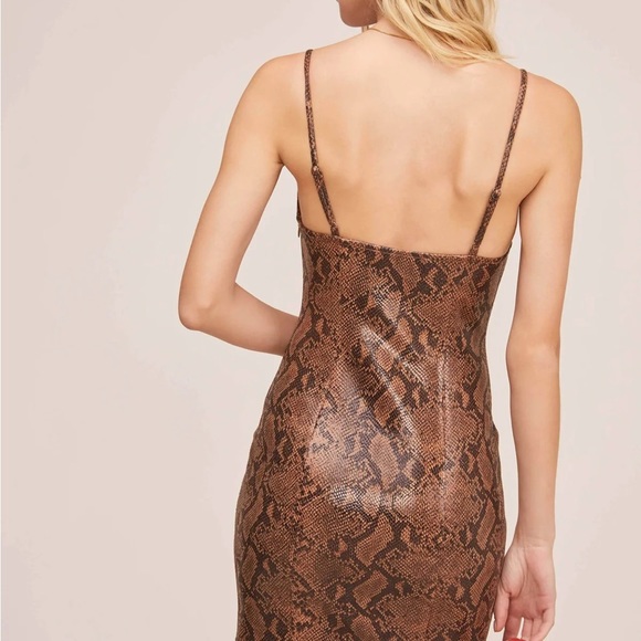 ASTR COME SLITHER BODYCON MINI DRESS, Brown, size Medium - Picture 3 of 7